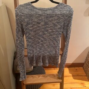 Old Navy Heathered Blue Long Sleeve Top